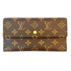 AUTHENTIC LOUIS VUITTON JET SET LEATHER INTERNATIONAL TRI FOLD LONG WALLET Paris